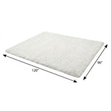 8' X 10' Pink And Ivory Geometric Shag Washable Area Rug With UV Protection - HomeRoots - Flyclothing LLC