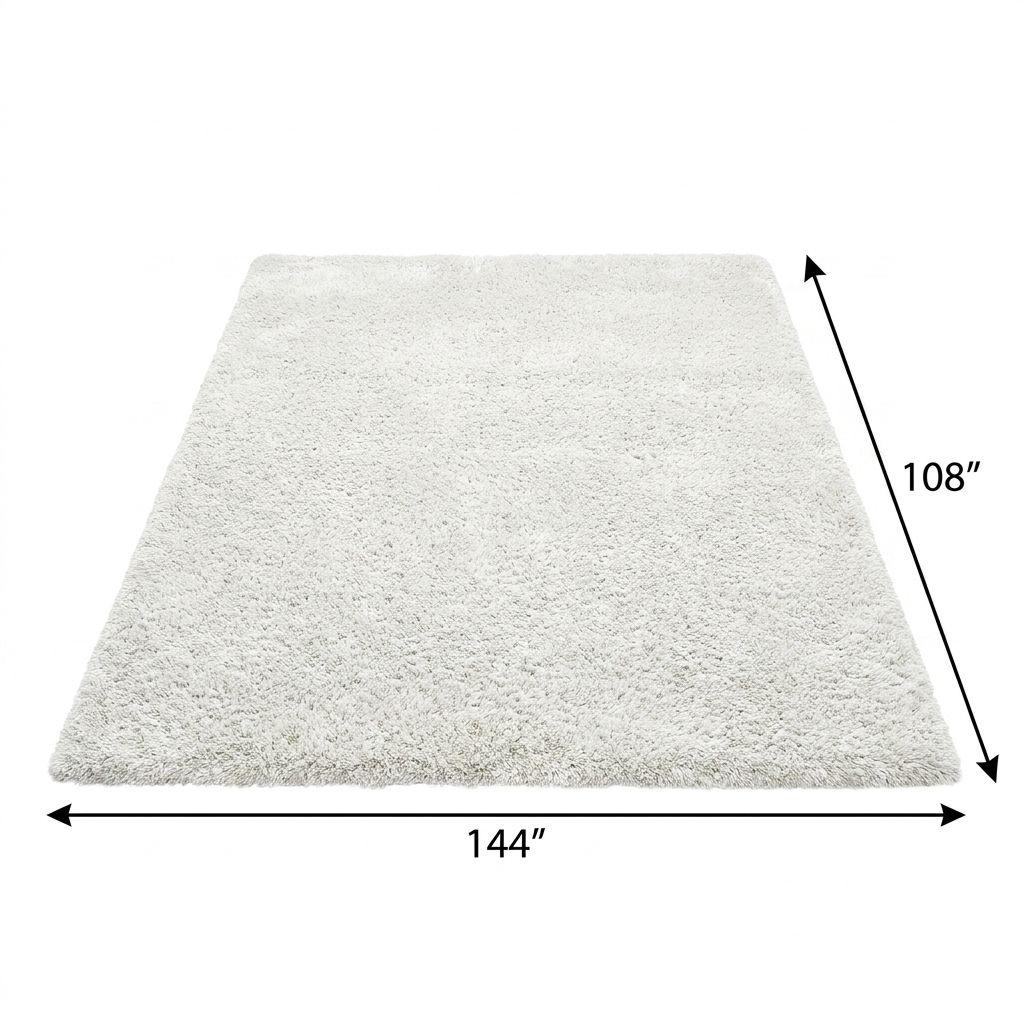 9' X 12' Pink And Ivory Geometric Shag Washable Area Rug With UV Protection - HomeRoots - Flyclothing LLC