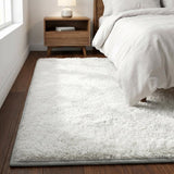 3' X 5' Purple And Ivory Geometric Shag Washable Area Rug With UV Protection - HomeRoots - Flyclothing LLC