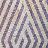 8' Purple And Ivory Geometric Shag Washable Round Rug With UV Protection - HomeRoots - Flyclothing LLC