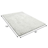8' X 10' Purple And Ivory Geometric Shag Washable Area Rug With UV Protection - HomeRoots - Flyclothing LLC