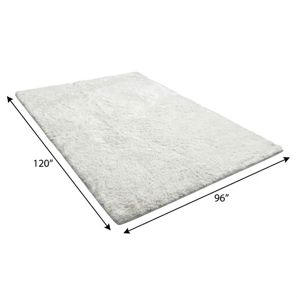 8' X 10' Purple And Ivory Geometric Shag Washable Area Rug With UV Protection - HomeRoots - Flyclothing LLC