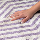 8' X 10' Purple And Ivory Geometric Shag Washable Area Rug With UV Protection - HomeRoots - Flyclothing LLC