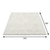9' X 12' Purple And Ivory Geometric Shag Washable Area Rug With UV Protection - HomeRoots - Flyclothing LLC