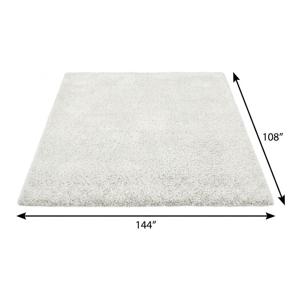 9' X 12' Purple And Ivory Geometric Shag Washable Area Rug With UV Protection - HomeRoots - Flyclothing LLC