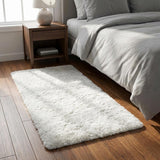 3' X 5' Teal And Ivory Geometric Shag Washable Area Rug With UV Protection - HomeRoots - Flyclothing LLC