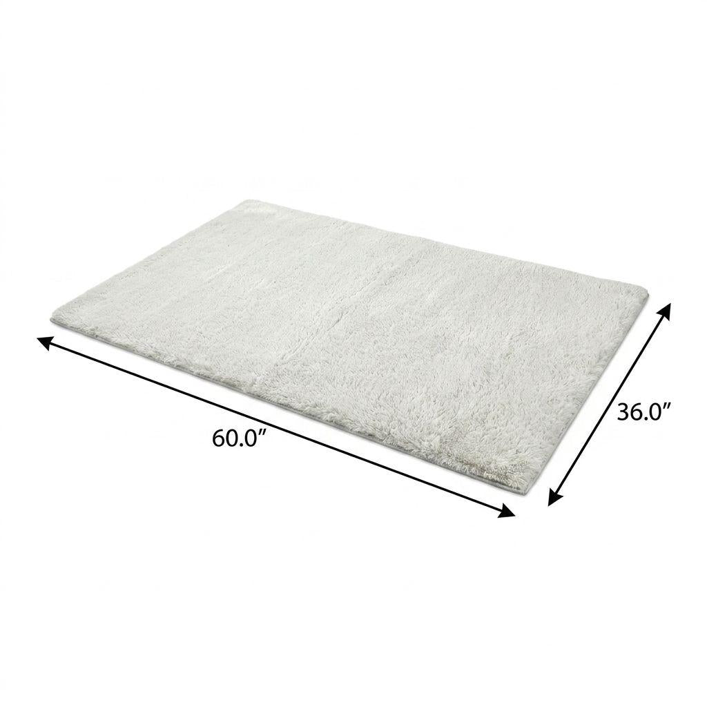 3' X 5' Teal And Ivory Geometric Shag Washable Area Rug With UV Protection - HomeRoots - Flyclothing LLC