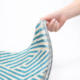 10' X 14' Teal And Ivory Geometric Shag Washable Area Rug With UV Protection - HomeRoots - Flyclothing LLC