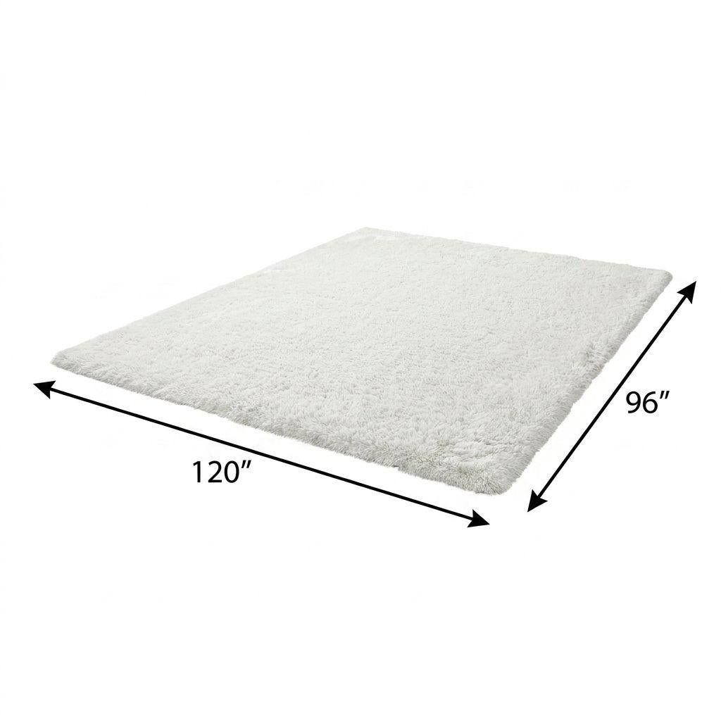 8' X 10' Yellow And Ivory Geometric Shag Washable Area Rug With UV Protection - HomeRoots - Flyclothing LLC