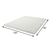 8' X 10' Yellow And Ivory Geometric Shag Washable Area Rug With UV Protection - HomeRoots - Flyclothing LLC