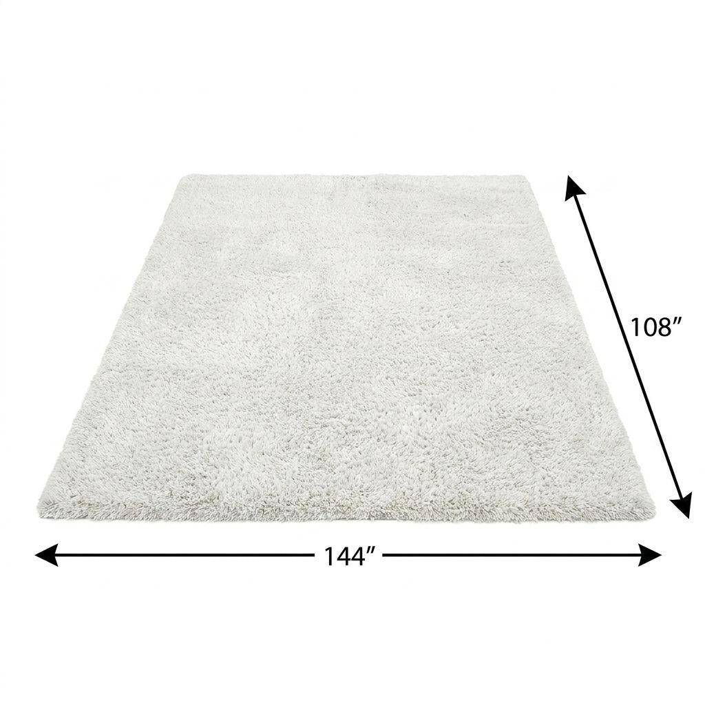 9' X 12' Yellow And Ivory Geometric Shag Washable Area Rug With UV Protection - HomeRoots - Flyclothing LLC