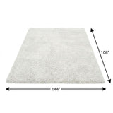 9' X 12' Yellow And Ivory Geometric Shag Washable Area Rug With UV Protection - HomeRoots - Flyclothing LLC