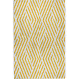 10' X 14' Yellow And Ivory Geometric Shag Washable Area Rug With UV Protection - HomeRoots - Flyclothing LLC