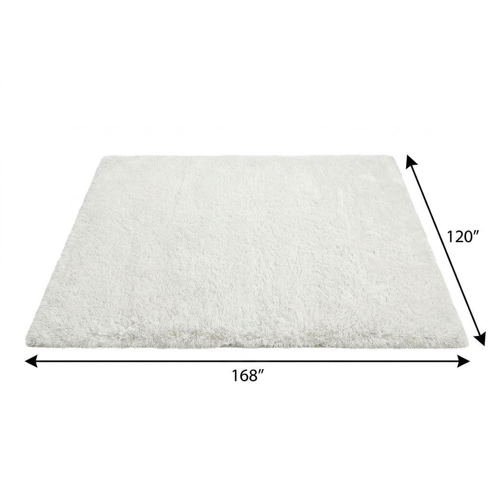 10' X 14' Yellow And Ivory Geometric Shag Washable Area Rug With UV Protection - HomeRoots - Flyclothing LLC