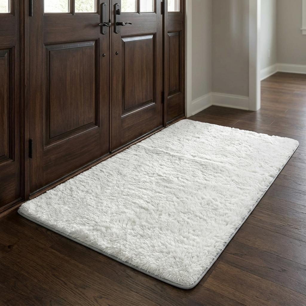 3' X 5' Green And Ivory Floral Shag Washable Area Rug With UV Protection - HomeRoots - Flyclothing LLC
