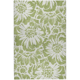 3' X 5' Green And Ivory Floral Shag Washable Area Rug With UV Protection - HomeRoots - Flyclothing LLC