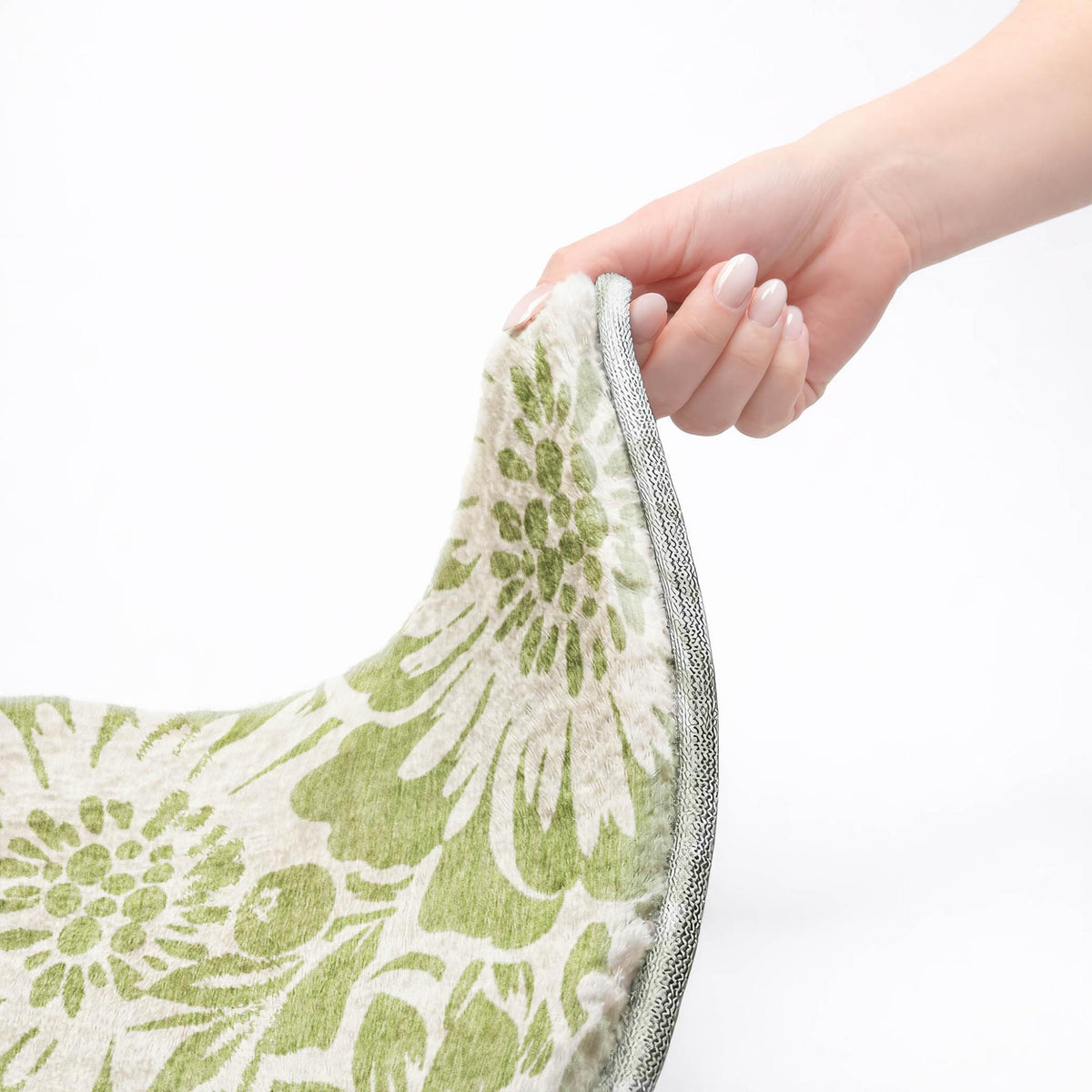 3' X 5' Green And Ivory Floral Shag Washable Area Rug With UV Protection - HomeRoots - Flyclothing LLC