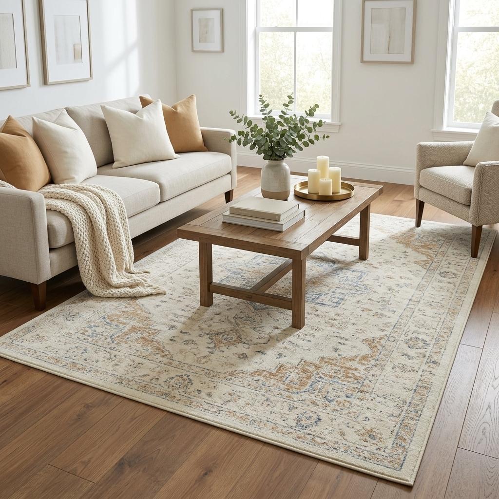 5' X 8' Green And Ivory Floral Shag Washable Area Rug With UV Protection - HomeRoots - Flyclothing LLC