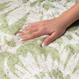 10' X 14' Green And Ivory Floral Shag Washable Area Rug With UV Protection - HomeRoots - Flyclothing LLC