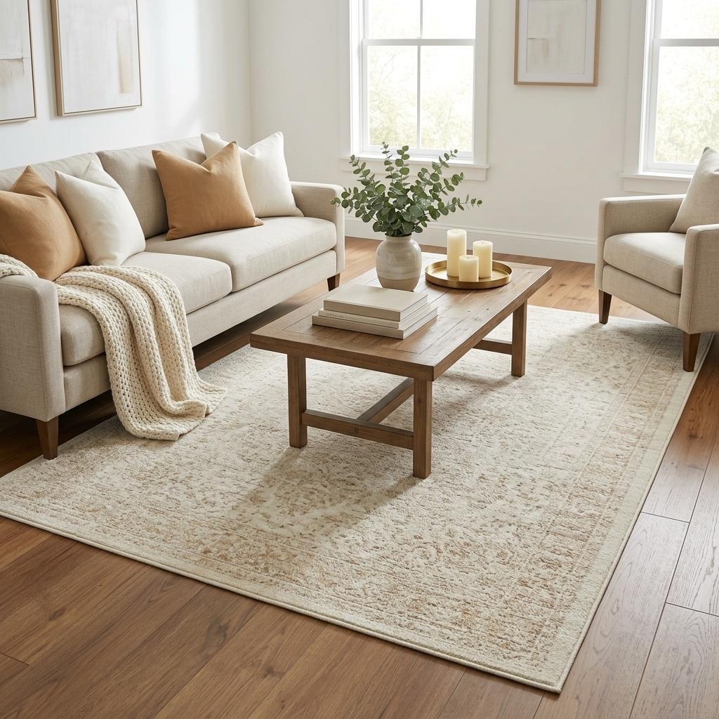 5' X 8' Black And Ivory Floral Shag Washable Area Rug With UV Protection - HomeRoots - Flyclothing LLC