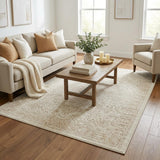 5' X 8' Black And Ivory Floral Shag Washable Area Rug With UV Protection - HomeRoots - Flyclothing LLC