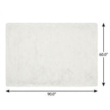 5' X 8' Black And Ivory Floral Shag Washable Area Rug With UV Protection - HomeRoots - Flyclothing LLC