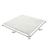 8' Black And Ivory Floral Shag Washable Round Rug With UV Protection - HomeRoots - Flyclothing LLC