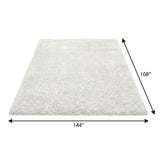 9' X 12' Black And Ivory Floral Shag Washable Area Rug With UV Protection - HomeRoots - Flyclothing LLC