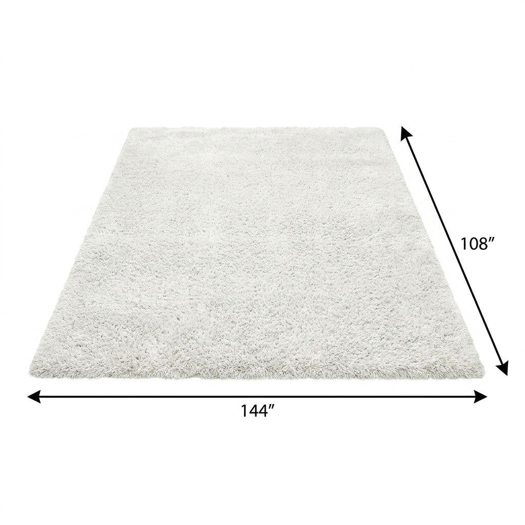 9' X 12' Black And Ivory Floral Shag Washable Area Rug With UV Protection - HomeRoots - Flyclothing LLC