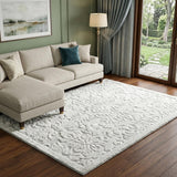 8' X 10' Brown And Beige Floral Shag Washable Area Rug With UV Protection - HomeRoots - Flyclothing LLC