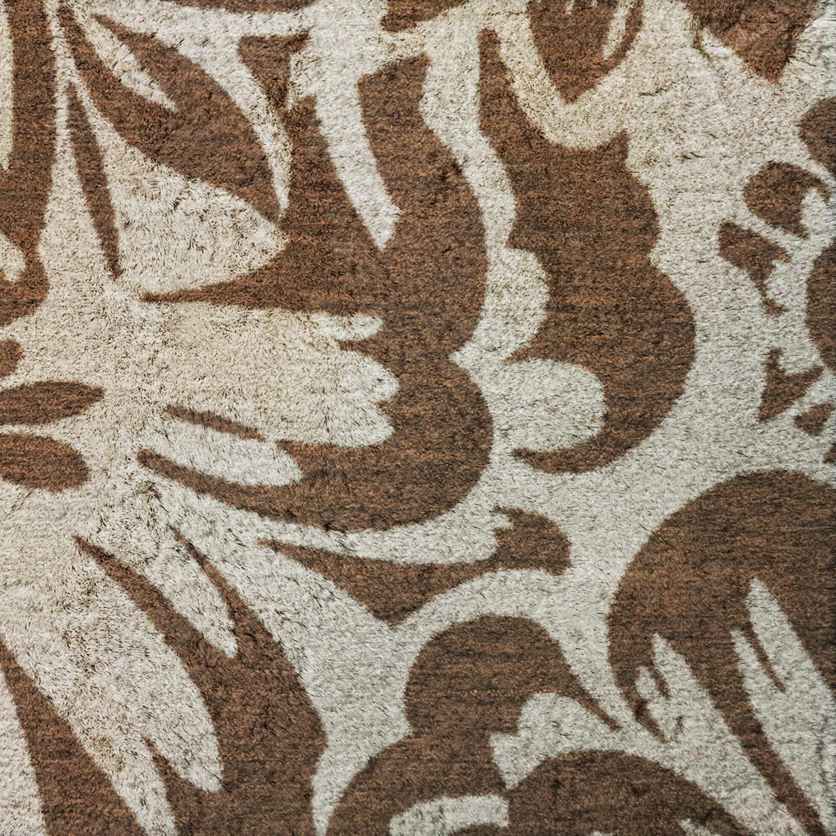 8' X 10' Brown And Beige Floral Shag Washable Area Rug With UV Protection - HomeRoots - Flyclothing LLC