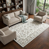10' X 14' Brown And Beige Floral Shag Washable Area Rug With UV Protection - HomeRoots - Flyclothing LLC