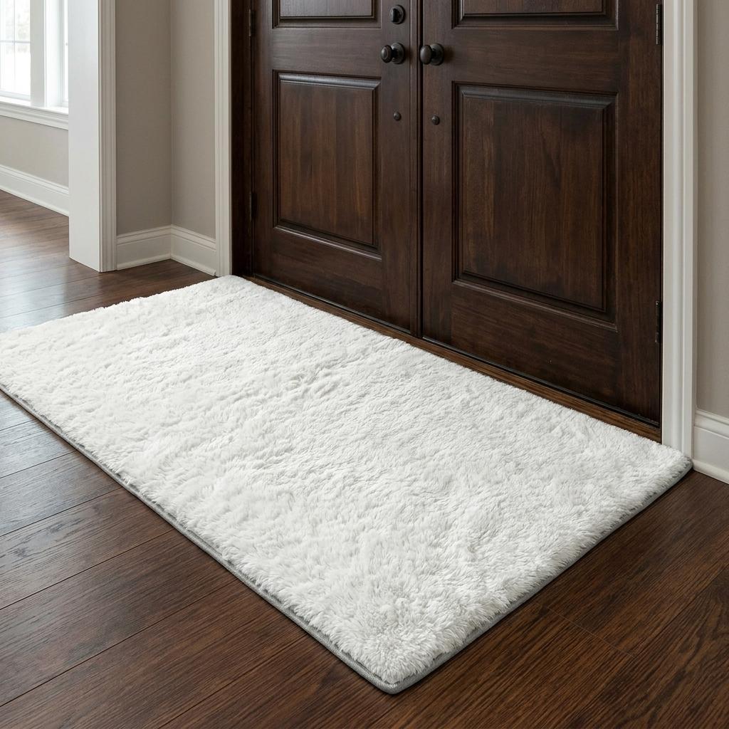 3' X 5' Burgundy And Ivory Floral Shag Washable Area Rug With UV Protection - HomeRoots - Flyclothing LLC