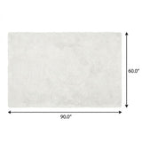 5' X 8' Burgundy And Ivory Floral Shag Washable Area Rug With UV Protection - HomeRoots - Flyclothing LLC