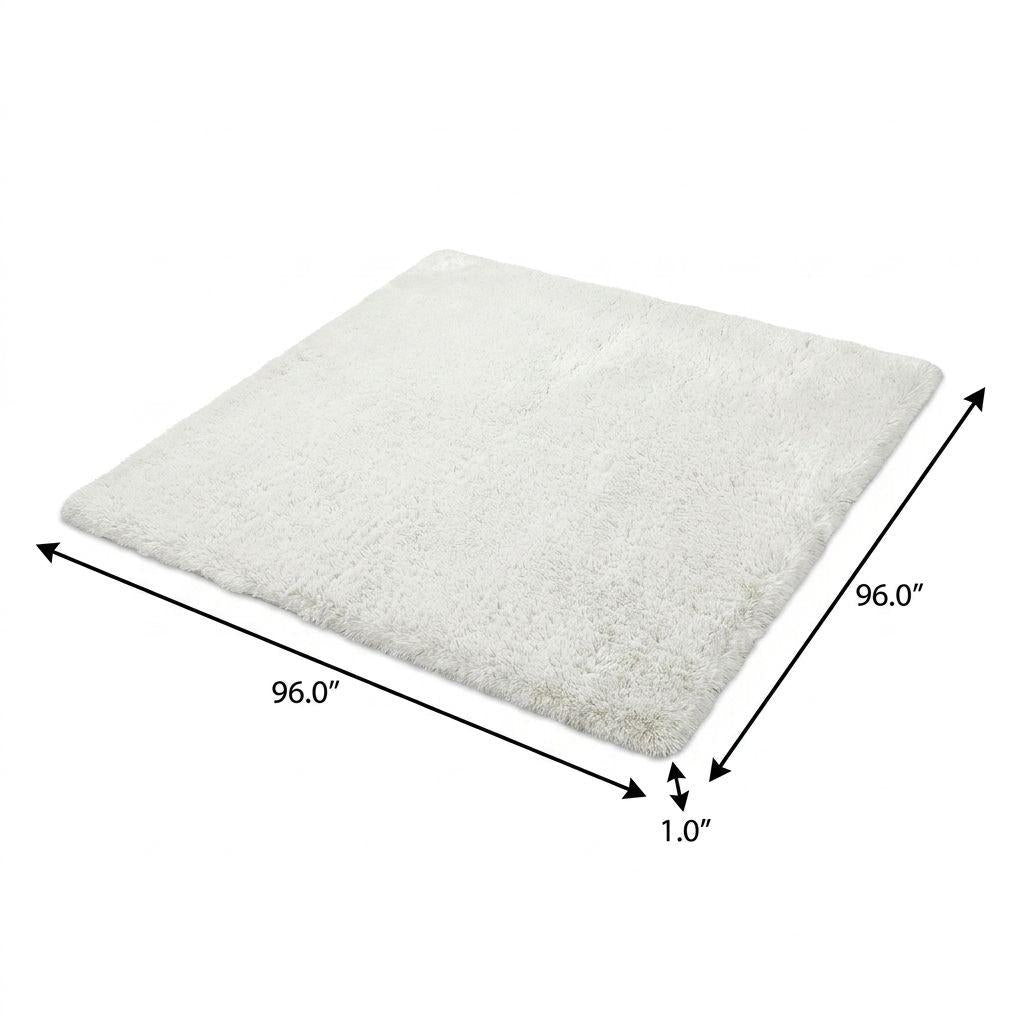 8' Burgundy And Ivory Floral Shag Washable Round Rug With UV Protection - HomeRoots - Flyclothing LLC