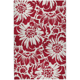 8' X 10' Burgundy And Ivory Floral Shag Washable Area Rug With UV Protection - HomeRoots - Flyclothing LLC