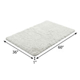 3' X 5' Denim Blue And Ivory Floral Shag Washable Area Rug With UV Protection - HomeRoots - Flyclothing LLC