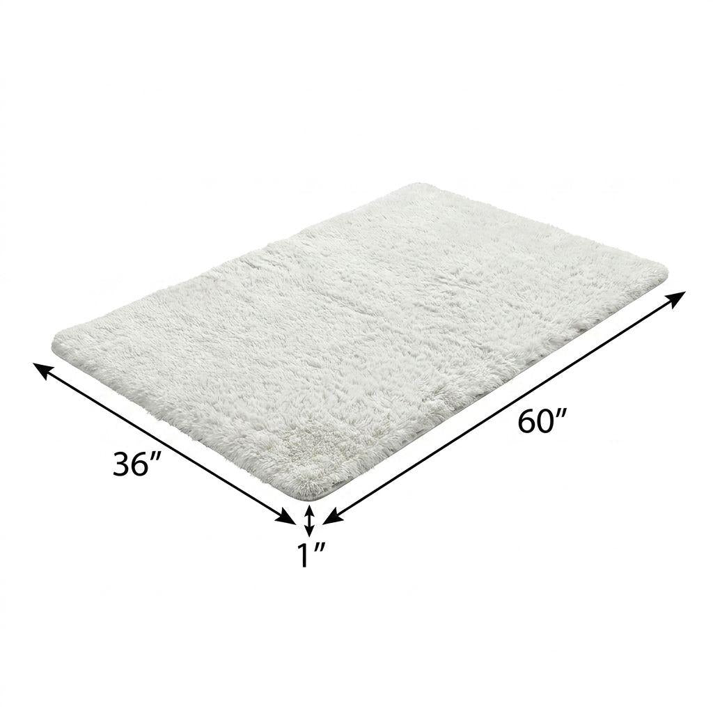 3' X 5' Denim Blue And Ivory Floral Shag Washable Area Rug With UV Protection - HomeRoots - Flyclothing LLC