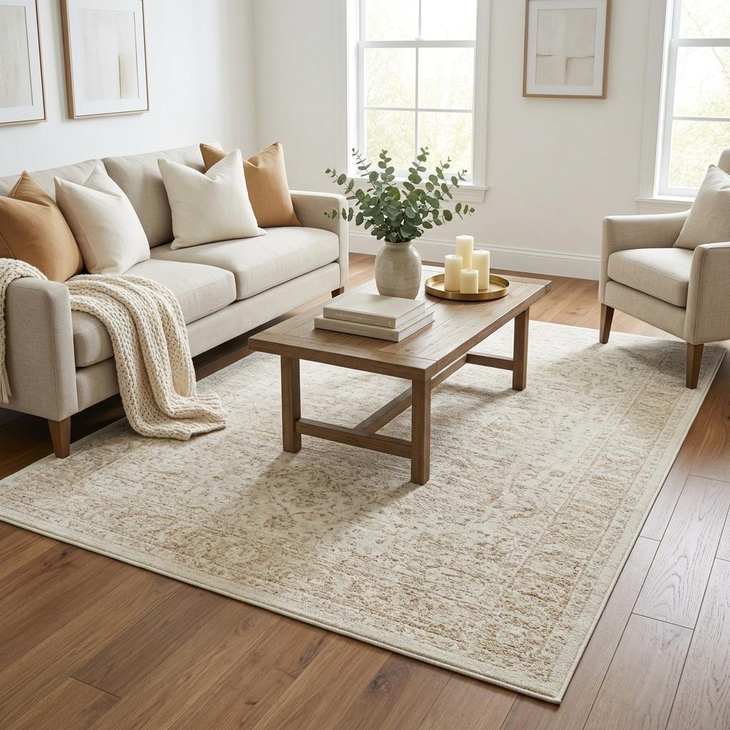5' X 8' Denim Blue And Ivory Floral Shag Washable Area Rug With UV Protection - HomeRoots - Flyclothing LLC