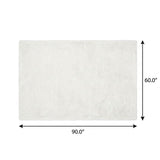 5' X 8' Denim Blue And Ivory Floral Shag Washable Area Rug With UV Protection - HomeRoots - Flyclothing LLC
