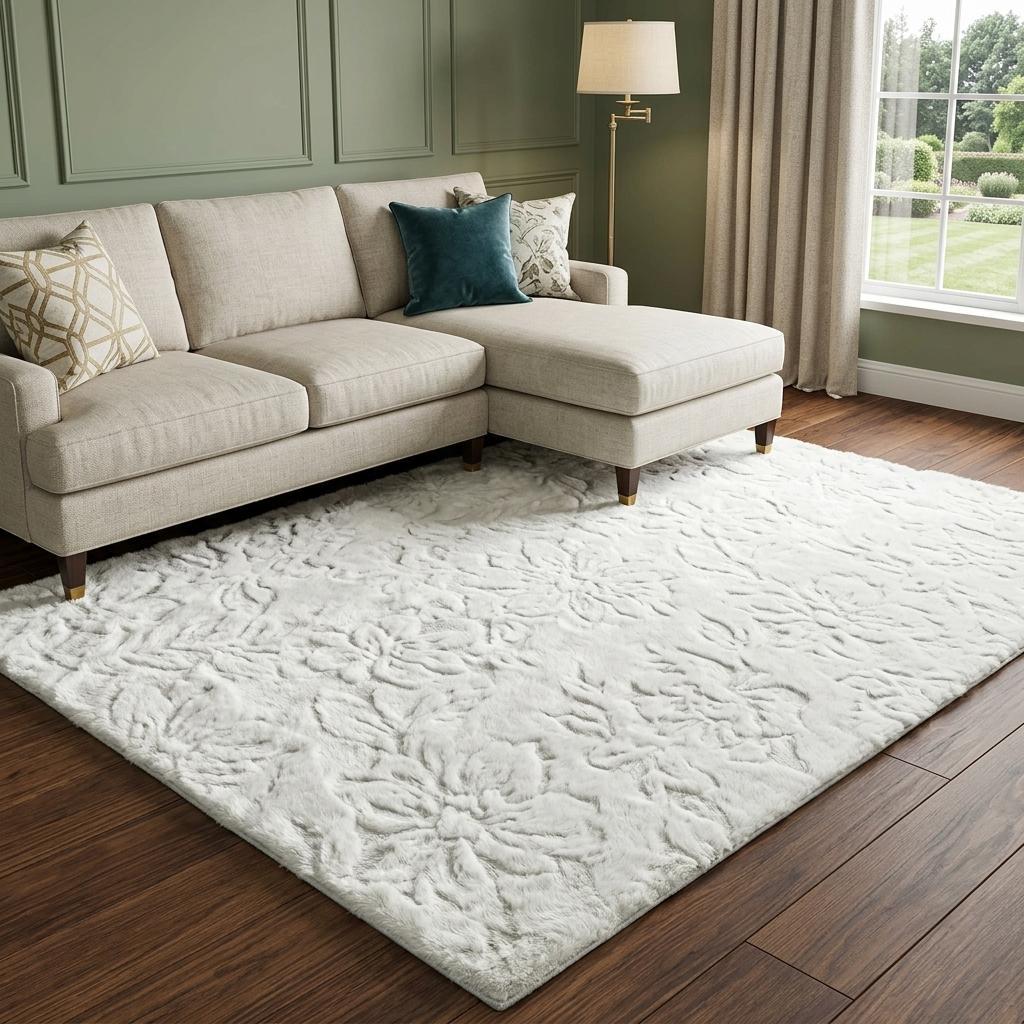 9' X 12' Gold And Ivory Floral Shag Washable Area Rug With UV Protection - HomeRoots - Flyclothing LLC