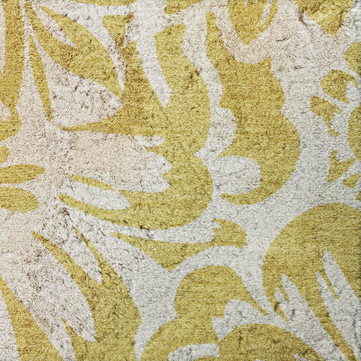 10' X 14' Gold And Ivory Floral Shag Washable Area Rug With UV Protection - HomeRoots - Flyclothing LLC