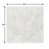 8' Gray And Ivory Floral Shag Washable Round Rug With UV Protection - HomeRoots - Flyclothing LLC
