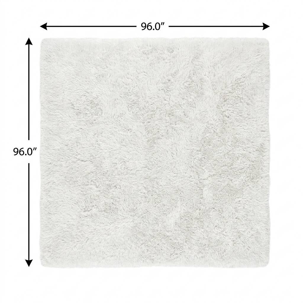 8' Gray And Ivory Floral Shag Washable Round Rug With UV Protection - HomeRoots - Flyclothing LLC