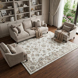 8' X 10' Gray And Ivory Floral Shag Washable Area Rug With UV Protection - HomeRoots - Flyclothing LLC