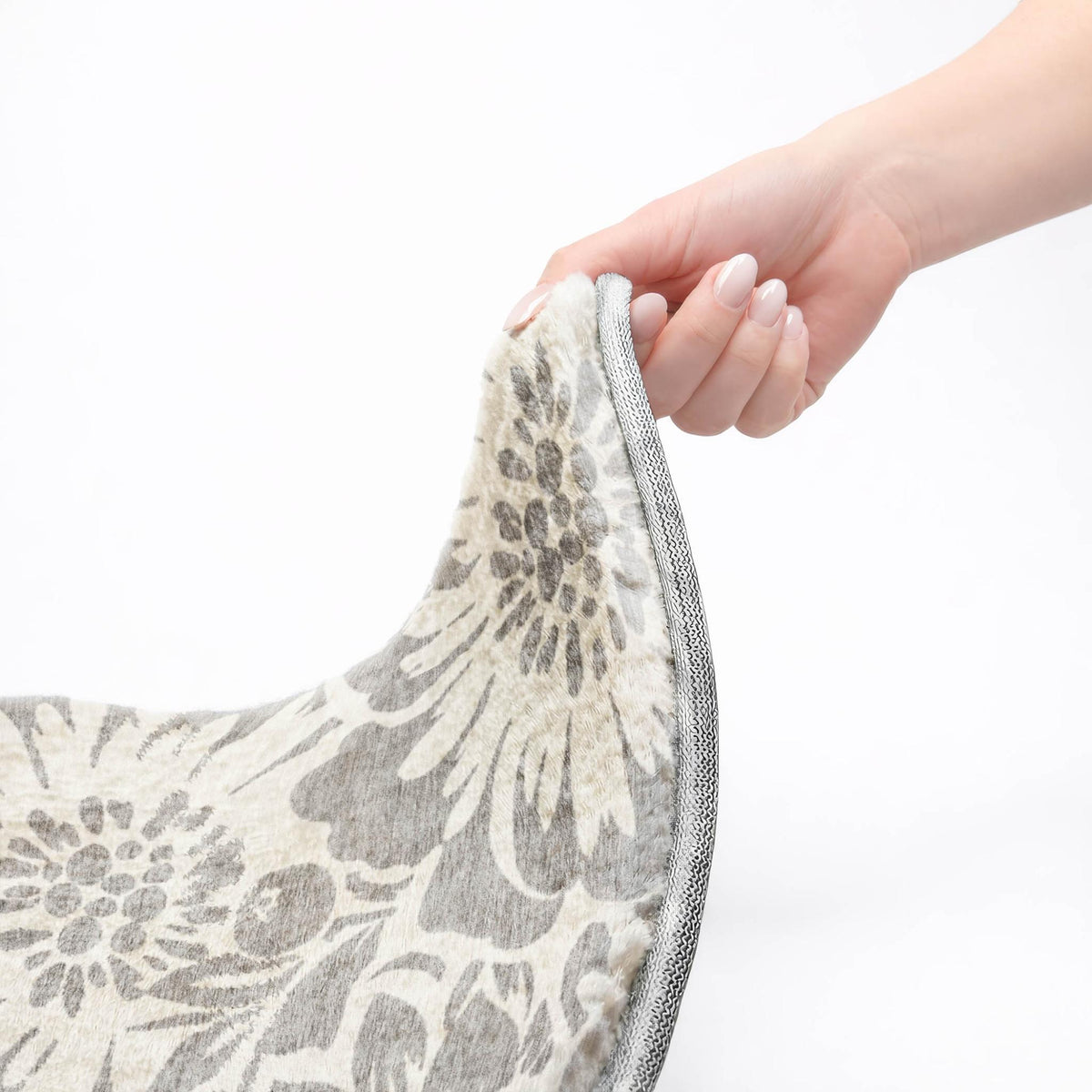 8' X 10' Gray And Ivory Floral Shag Washable Area Rug With UV Protection - HomeRoots - Flyclothing LLC
