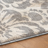 8' X 10' Gray And Ivory Floral Shag Washable Area Rug With UV Protection - HomeRoots - Flyclothing LLC