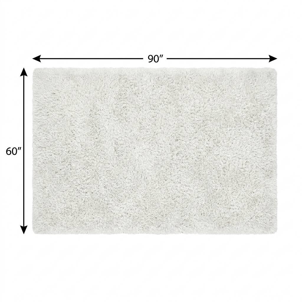5' X 8' Ivory And Cream Floral Shag Washable Area Rug With UV Protection - HomeRoots - Flyclothing LLC