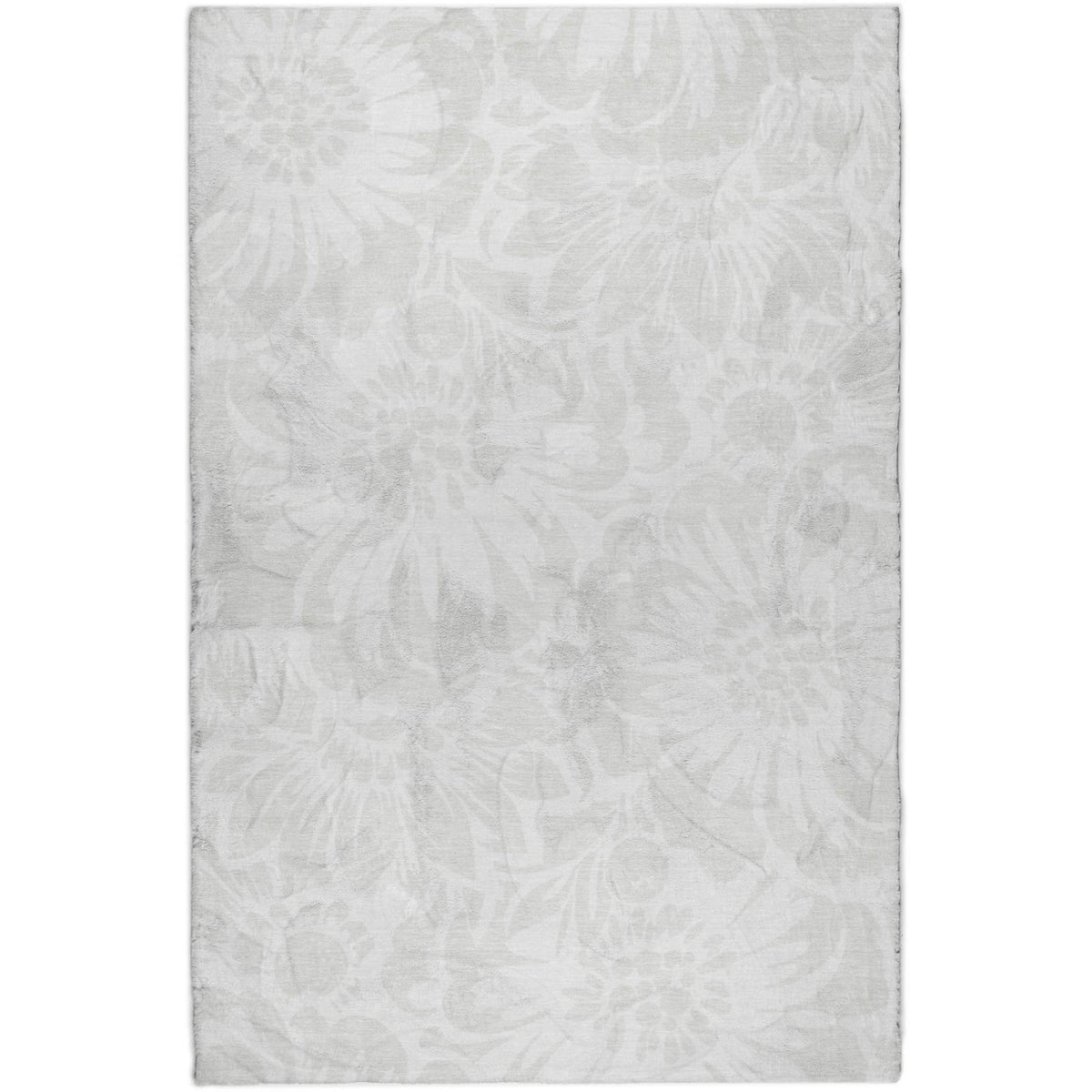 9' X 12' Ivory And Cream Floral Shag Washable Area Rug With UV Protection - HomeRoots - Flyclothing LLC