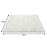 9' X 12' Ivory And Cream Floral Shag Washable Area Rug With UV Protection - HomeRoots - Flyclothing LLC
